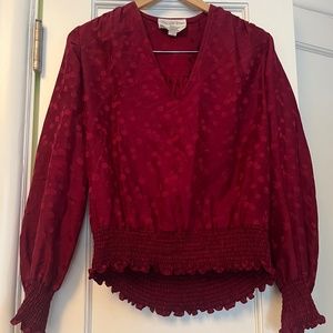 Vintage ruby silk top